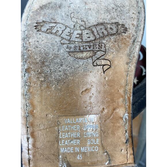 Freebird by Steven Vallarta Black Leather Thong Sandals Women's 10 Star Moon - Picture 8 of 9